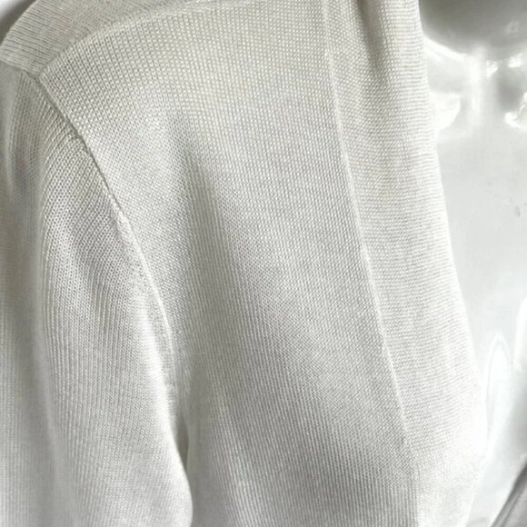 Eileen Fisher Wool Tencel Cardigan XXS Bone Open Front Lightweight Draped - Picture 8 of 9